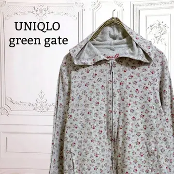 [유니클로] 그린게이트 콜라보 후드티 긴팔 [M~L] 그레이 꽃무늬