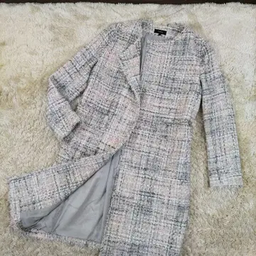 Theory 트위드 노카라 코트 롱 18ss