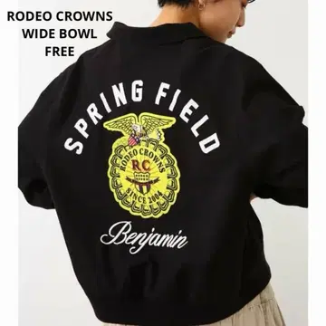 RODEO CROWNS 빅 로고 블랙 집업 블루종 FREE
