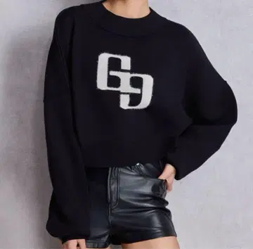 GYDA GG 인터샤 니트 상의 블랙