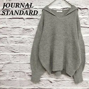 저널 스탠다드 세일러 카라 긴팔 니트 드롭 숄더 그레이