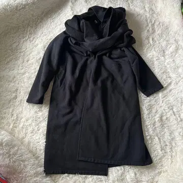 고품질 노마카말리 스톨 롱 코트 속기모 블랙 M 가운 무지