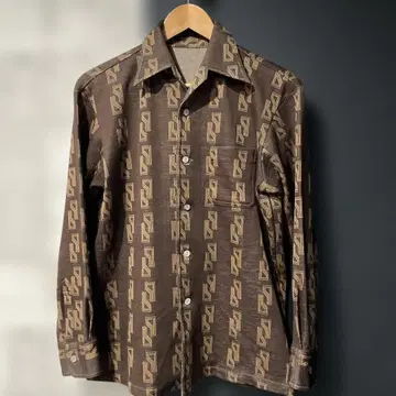 70s 재팬 빈티지 올 패턴 셔츠 박스 실루엣