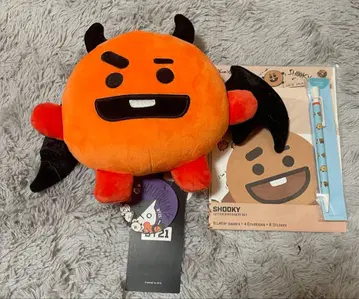 BT21 봉제 인형 SHOOKY 할로윈 레터 세트 펜