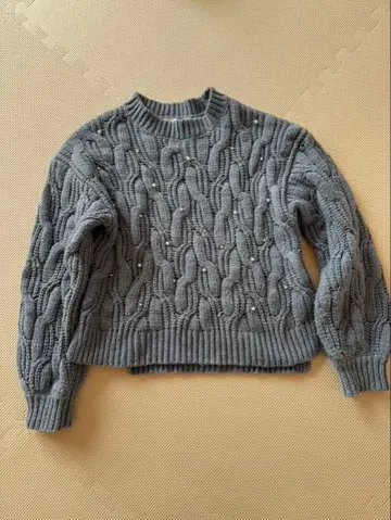 Misch March 그레이 케이블 니트 스웨터 사이즈 F