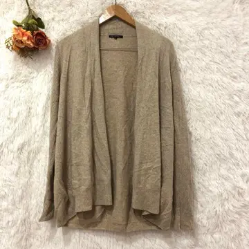 23구 드레이프 캐시미어 가디건 [ M ] 긴팔 리브 소매 울 혼방