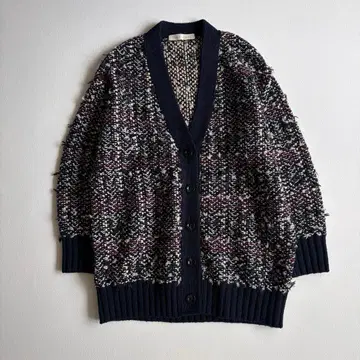 에스트네이션 yonetomi 트위드 니트 가디건 요네토미 울