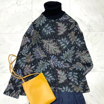 미쏘니 하이넥 니트 울 올 패턴 멀티 컬러 프리 사이즈