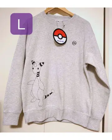 덴류우 트레이너 맨투맨 L 포켓몬 긴팔 아이스 그레이 자수 새상품