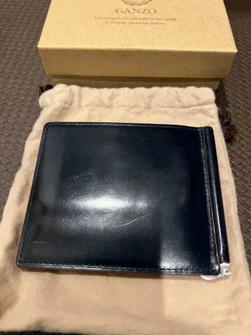 GANZO 네이비 브라이들 가죽 머니클립