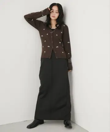 스트레치 이지 내로우 스커트 블랙