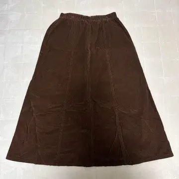 코듀로이 롱 스커트 브라운