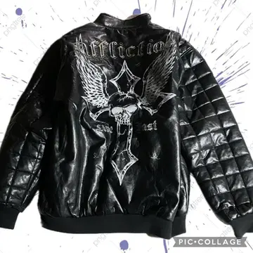 affliction 블루종 아우터 스컬 크로스 y2k 그런지