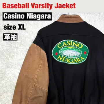 [ 가죽 소매 ] Casino Niagara 바시티 자켓 sizeXL