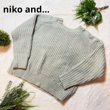 니코앤드 긴팔 리브 그레이 크루넥 스웨터 M 사이즈