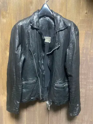 GLORGIO BRATO 블랙 가죽 라이더 자켓