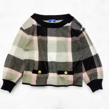 블루 레이블 크레스트브릿지 니트 38 체크 하자품