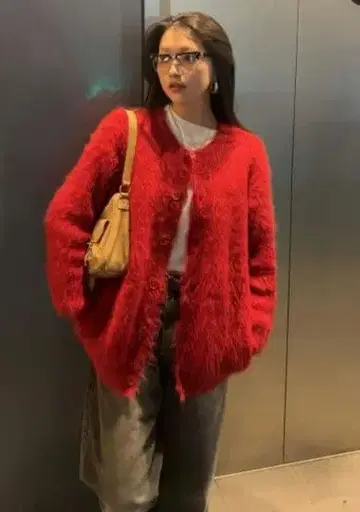 the edooni orver cardigan red