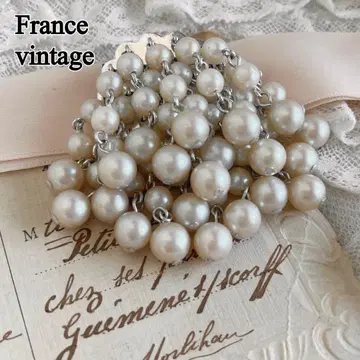 프랑스 빈티지 펄 샤워 디자인 브로치