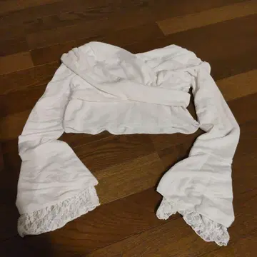 화이트 레이스 크롭 상의