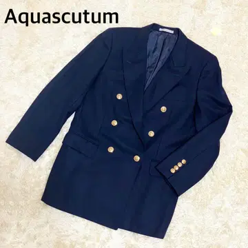 새상품급 아쿠아 스큐텀 테일러드 자켓 더블 네이비 골드 버튼 11