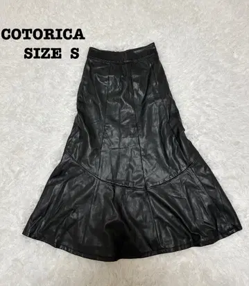 COTORICA (코토리카) 인조 가죽 스커트 S 블랙 플레어 [283]
