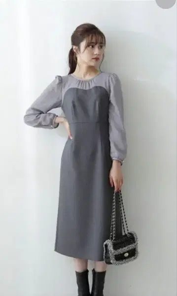 PROPORTION 하트 컷 디자인 타이트 원피스 S 사이즈