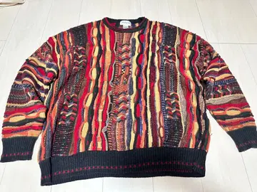 다색 뜨개질 크루넥 니트 스웨터