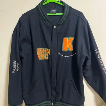 후지이 카제 working hard 바시티 자켓 L 사이즈