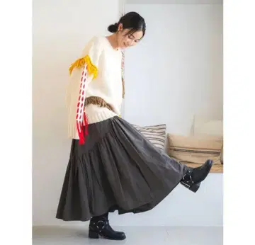 Ungrid 개더 디자인 스커트 플레어