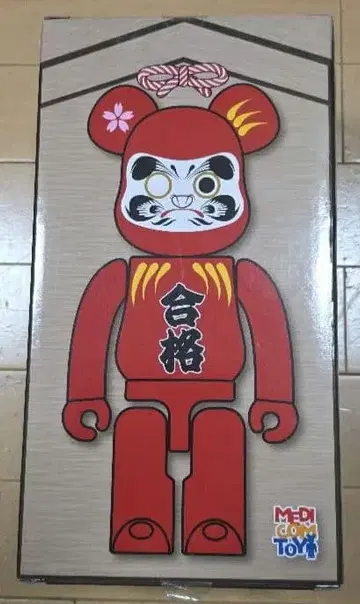 베어브릭 달마 합격기원 홍 400%