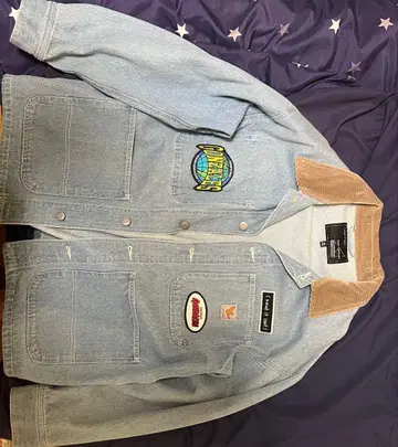 데님 자켓 라이트 블루 코듀로이 옷깃