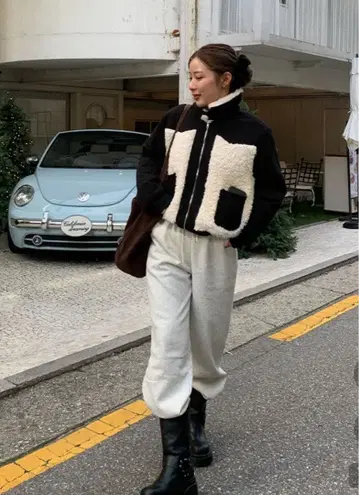 nugu 보아 코듀로이 바이컬러 자켓 블루종