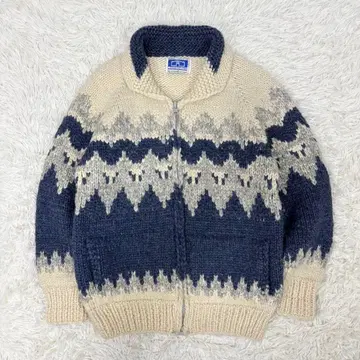 캐나다제 LONGHOUSE 롱하우스 핸드니트 카우친 스웨터 L