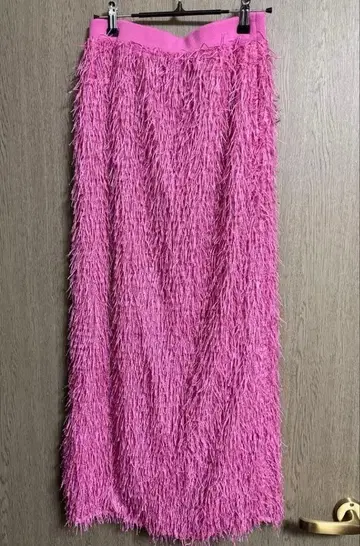 provoke/프린지 디자인 핑크 롱 스커트