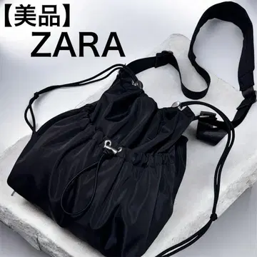 [ 새상품급 ] ZARA 자라 나일론 복조리 숄더 블랙 경량 여행
