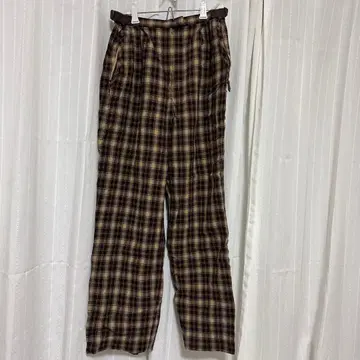 체크 무늬 캐주얼 팬츠 (브라운, 베이지)