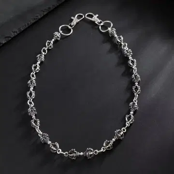 실버 도제 크로스 모티브 지갑 체인