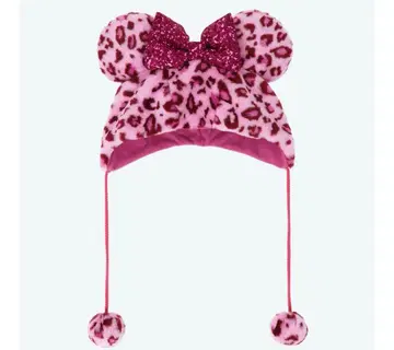 디즈니 레오파드 무늬 팬캡 핑크 미사용 새상품 미니 레오파드