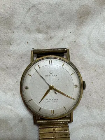 CITIZEN 아날로그 수동 와인딩 시계 실버