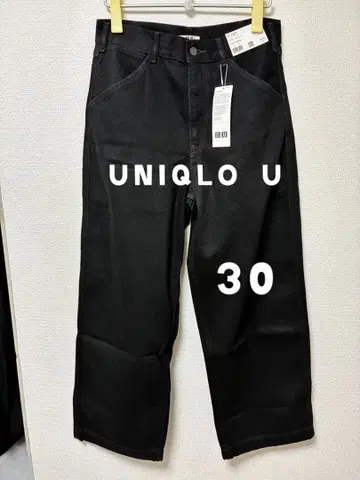 UNIQLO U 와이드핏 컬러진 블랙 30