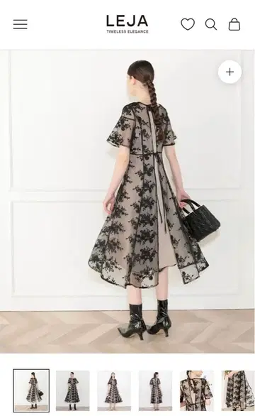 LEJA 플라워 자수 시스루 드레스