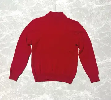 캐시미어 100% 하이넥 니트 빨간색 M 베이직랜드 심플 무지