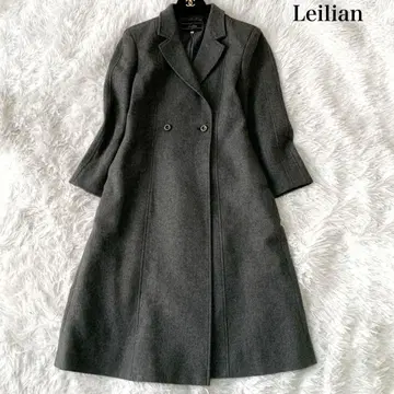 Leilian 울 캐시미어 더블 롱 코트 A라인 11호 아우터