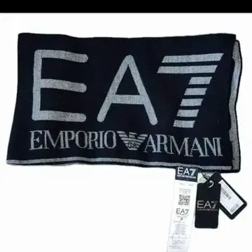EA7 로고 머플러 네이비