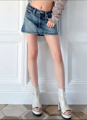 GYDA 빈티지 데님 스커트 라이크 숏팬츠