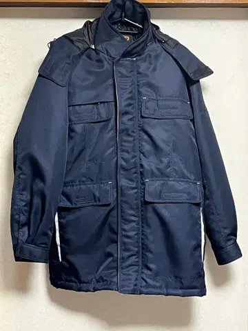 [ 미사용 ] 작업복 겉옷 롱 기장 자켓 후드 부착 네이비 남성용