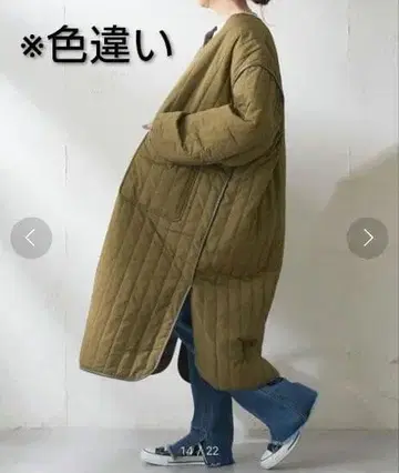 [ 주말 한정 가격 ] DIscoat 파이핑 퀼트 코트 카키