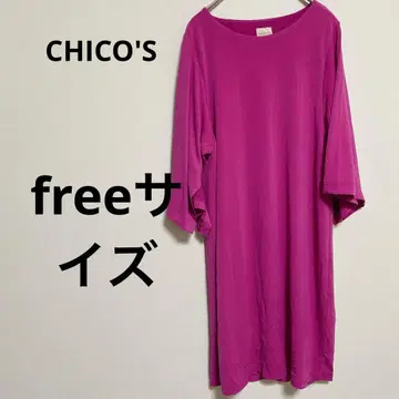CHICO'S 티셔츠 원피스 7부 소매 핑크 [ free 사이즈 ]