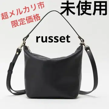 러셋 russet 2way 소프트 가죽 심플 숄더백 블랙